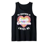 Mi Hermano En Carolina del Sur Me Ama Corazón USA US Camiseta sin Mangas