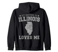 Mi Hermano en Illinois me ama América Vintage State Sudadera con Capucha