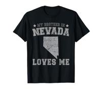 Mi Hermano En Nevada Me Ama América Vintage State Camiseta