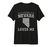 Mi Hermano En Nevada Me Ama América Vintage State Camiseta Premium