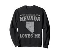 Mi Hermano En Nevada Me Ama América Vintage State Sudadera