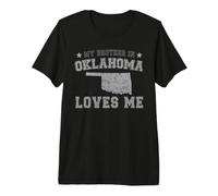 Mi Hermano en Oklahoma me ama América Vintage State Camiseta Premium
