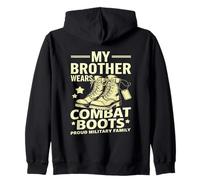 Mi hermano usa botas de combate Orgullosa familia militar Sudadera con Capucha