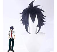 Mi héroe Academia Boku No Hiro Akademia Amajiki Tamaki azul oscuro pelo sintético corto Perucas Cosplay peluca + gorro de peluca Pl-344