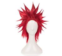 Mi héroe Academia Cosplay peluca Kirishima Eijiro 35cm pelo sintético corto y recto resistente al calor para hombres y niños Anime porque peluca roja Kirishima Eijiro