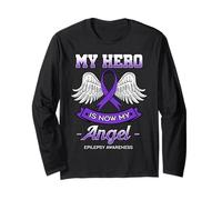 Mi héroe es ahora mi ángel Conciencia de la epilepsia Púrpura Epiléptico Manga Larga