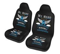 Mi Héroe Es Ahora Mi Ángel Concientización sobre El Cáncer De Colon Protector De Asiento Juego De 2 Lavable Cubre Asiento Coches Universales Fundas para Asientos Delanteros para Conductor