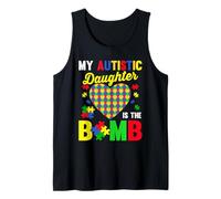 Mi Hija Autista es la Bomba Autismo Camiseta sin Mangas