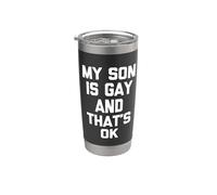 Mi Hijo Es Gay Y Eso Está Bien - Divertido Diciendo Gay Hijo Orgullo Gay Vaso térmico de acero inoxidable de doble pared