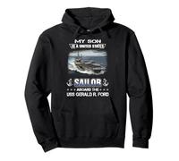 Mi Hijo es un Marinero a Bordo del USS Gerald R. Ford CVN 78 Sudadera con Capucha