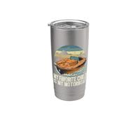 Mi hijo favorito es el divertido capitán de pontones de mi lancha Vaso térmico de acero inoxidable de doble pared