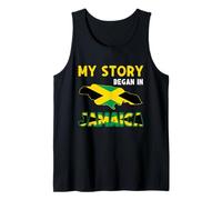 Mi Historia comenzó en Jamaica Bandera Orgullo Amantes jamaicanos Camiseta sin Mangas