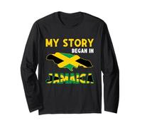 Mi Historia comenzó en Jamaica Bandera Orgullo Amantes jamaicanos Manga Larga