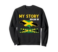 Mi Historia comenzó en Jamaica Bandera Orgullo Amantes jamaicanos Sudadera