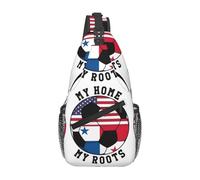 Mi Hogar Mis Raíces Bandera De Panamá Fútbol Bolso Cruzado Ajustable Mochilas Cruzadas Portátil Bolso De Pecho Para Hombres Senderismo Deporte
