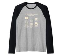 Mi horario de Fin de Semana Amante de los Libros Lectura Novela Bibliófilo Camiseta Manga Raglan