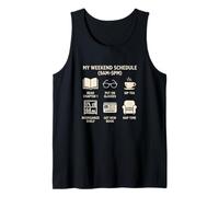 Mi horario de Fin de Semana Amante de los Libros Lectura Novela Bibliófilo Camiseta sin Mangas