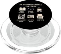 Mi horario de Fin de Semana Amante de los Libros Lectura Novela Bibliófilo PopSockets PopGrip para MagSafe