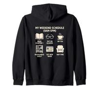 Mi horario de Fin de Semana Amante de los Libros Lectura Novela Bibliófilo Sudadera con Capucha