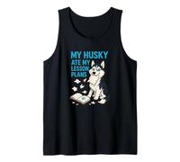 Mi Husky se comió mis Planes de lecciones Maestros Amantes de los Perros Camiseta sin Mangas