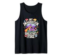 Mi imaginación Respira diversión con un dragón de Fuego Camiseta sin Mangas