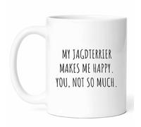 Mi Jagdterrier Me Hace Feliz, Tú No Tanto. Tazas De Cerámica Duradero Tazas De Desayuno Con Asa Taza Para Hogar Bebidas Frías Y Calientes Leche Cacao 330Ml