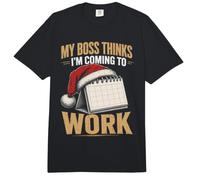 Mi Jefe Piensa Que voy a Trabajar Navidad Comfort Colors Adult Heavyweight T-Shirt