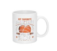 Mi Jugador De Baloncesto Favorito Me Llama Mamá Baloncesto Mug Elegante Tazas De Desayuno Chic Taza De Café Para Escuela Bebidas Frías Y Calientes Cappuccino 330Ml