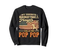 Mi Jugador de Baloncesto Favorito me Llama Pop Pop Bandera de EE. UU Sudadera