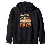 Mi Jugador de Baloncesto Favorito me Llama Pop Pop Bandera de EE. UU Sudadera con Capucha