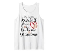 Mi jugador de béisbol favorito me llama abuela corazón de béisbol Camiseta sin Mangas