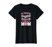 Mi Jugador de béisbol Favorito me Llama mamá corazón de béisbol Camiseta gráfica económica