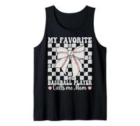Mi jugador de béisbol favorito me llama mamá Día de la Madre Camiseta sin Mangas