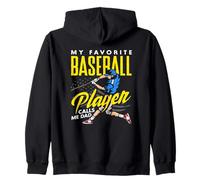 Mi Jugador de béisbol Favorito me Llama papá Deportes Sudadera con Capucha