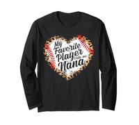 Mi jugador favorito Call Me Nana Baseball Nana Día de la Madre Manga Larga