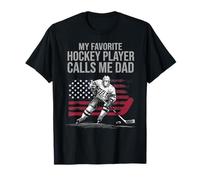 Mi Jugador Favorito de Hockey me Llama papá Hockey sobre Hielo patriótico Camiseta