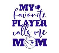 Mi jugador favorito me llama mamá, frase de baloncesto Calcomanías de pared de papel adhesivo 40x50.3cm No se cae Azul oscuro
