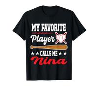 Mi Jugador Favorito me Llama Nina Baseball Día de la Madre Camiseta