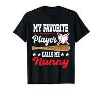 Mi Jugador Favorito me Llama Nunny Baseball Día de la Madre Camiseta