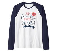 Mi jugadora Favorita me Llama Nana, Linda Abuela fanática del fútbol Camiseta Manga Raglan