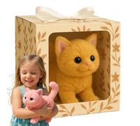 Mi Juguete de Gato Realista: Trae Una Alegría y Calidez Interminables, Gato de Lujo Interactivo para Adultos, Animales de Peluche Realistas Que Camina, Maullidos y Cola Movedora Yellow