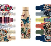 Mi Ko Mi Ka Botella de Agua de Acero Inoxidable - Botella Térmica Reutilizable de Diseño 550ml | Sin BPA | Mantiene 24H Frio / 12H Calor | Termo y Hermética - A Prueba de Fugas (Mariposas)