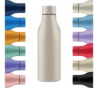 Mi Ko Mi Ka Botella de Agua de Acero Inoxidable - Botella Térmica Reutilizable de Diseño 550ml | Sin BPA | Mantiene 24H Frio / 12H Calor | Termo y Hermética - Doble Pared a Prueba de Fugas (Crema)