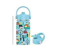 Mi Ko Mi Ka Botella de Agua para Niños de Acero Inoxidable 350ml - Botella Térmica Reutilizable | Sin BPA | Mantiene 24H Frio / 12H Calor | Termo y Hermética - Doble Pared a Prueba de Fugas (London)