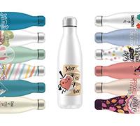 Mi Ko Mi Ka Botella de Agua Térmica de Acero Inoxidable Reutilizable | Sin BPA | Mantiene 24H Frio / 12H Calor | Hermética - Doble Pared a Prueba de Fugas (Beber Es Vivir, 500ml)