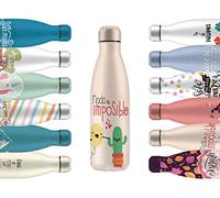 Mi Ko Mi Ka Botella de Agua Térmica de Acero Inoxidable Reutilizable | Sin BPA | Mantiene 24H Frio / 12H Calor | Hermética - Doble Pared a Prueba de Fugas (Nada Es Imposible, 750ml)