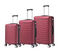 Mi Ko Mi Ka Conjunto de Maletas de Viaje Elegantes: Carcasa Ligera de ABS, Cerradura Numérica, 4 Ruedas Giratorias 360°, Asa Telescópica de Aluminio | Juego de 3 Maletas Trolley Maleta (8008, Vino)