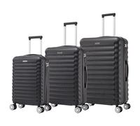 Mi Ko Mi Ka Conjunto de Maletas de Viaje Elegantes: Carcasa Ligera de ABS, Cerradura Numérica, 4 Ruedas Giratorias 360°, Asa Telescópica de Aluminio | Juego de 3 Maletas Trolley Maleta (8008, Negro)