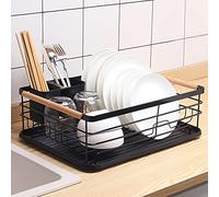 Mi Ko Mi Ka Escurreplatos de Cocina con Bandeja - Escurridor de Platos con cesto para Cubiertos - Cesta para secar Tazas Vasos ollas (14cm Alto)