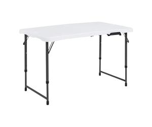 Mi Ko Mi Ka Mesa Plegable Solid 180cm o 122cm, portátil, Normativa Uso público Interior/Exterior (EN 581-1/3) Tablero Resina HDPE 3,5cm, Capacidad 4/6/8 Personas y Carga 150 kg. Multiuso (Mesa 122CM)